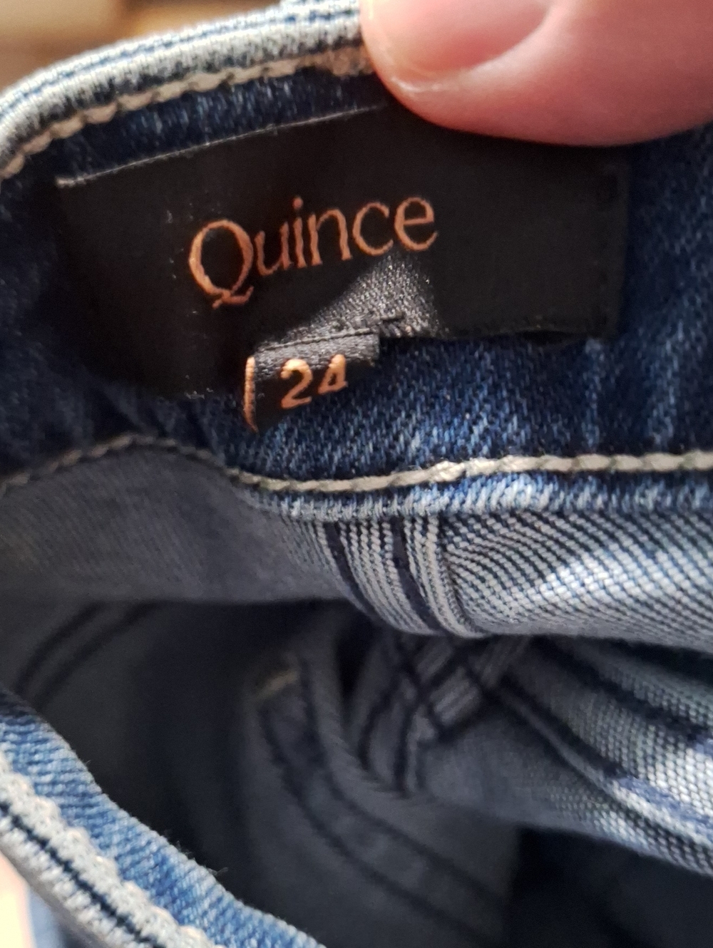 Quince Curvy Bella Stretch Straight Jeans Seaside Blue 24 NWOT 28" inseam - Picture 5 of 5